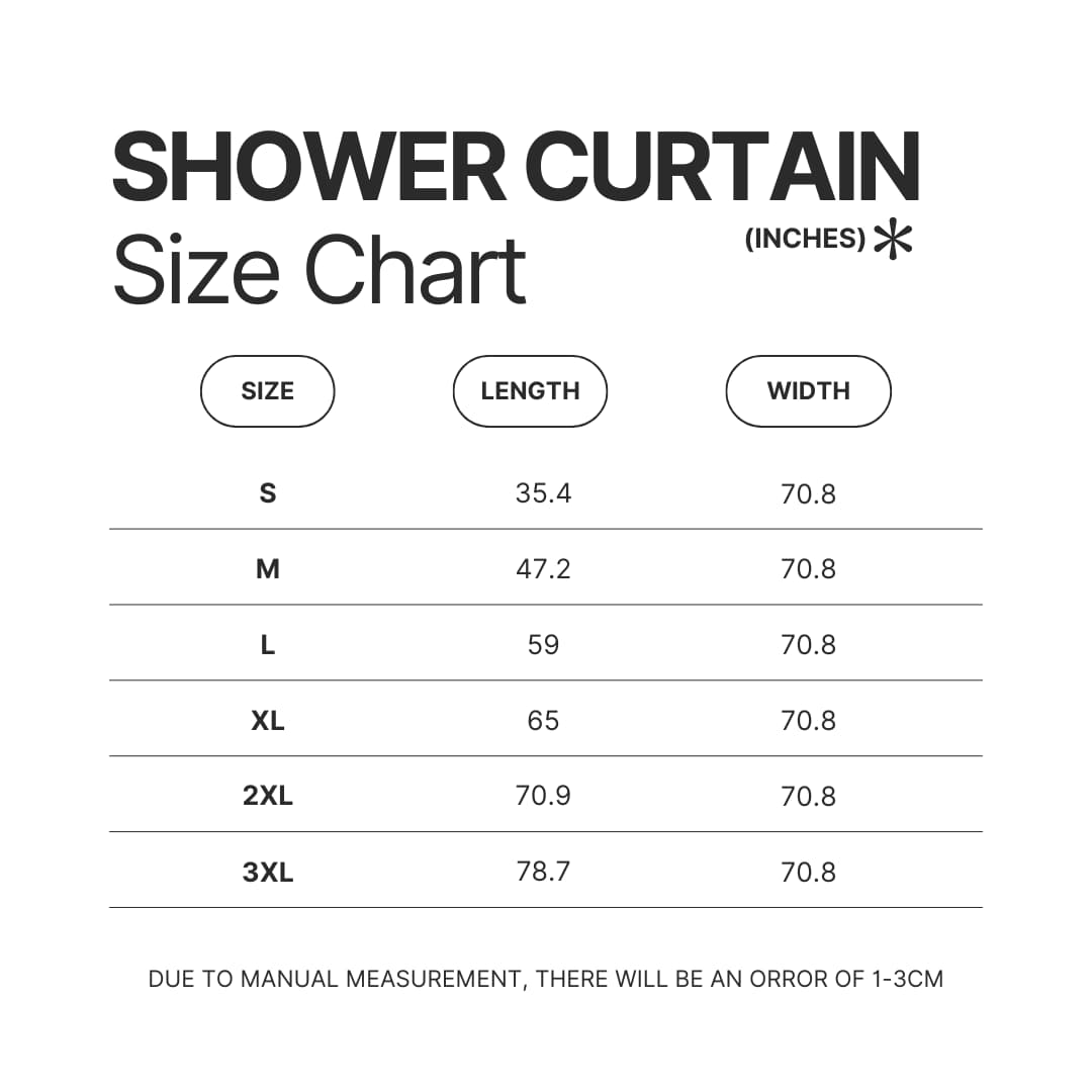 Shower Curtain Size Chart - Binding Of Isaac Store