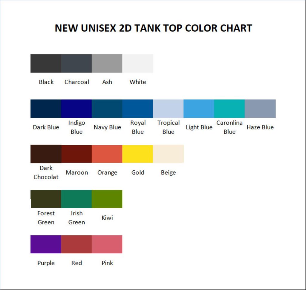 tank top color chart - Binding Of Isaac Store